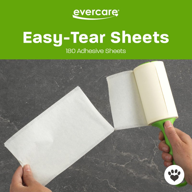 Evercare All Purpose Pet Hair Lint Roller with 2 Refills, 180 Total Sheets â€“ Reusable Sticky Roller for Pet Hair, Cat & Dog Hair Remover, Lint Remover, Pet Hair Remover for Furniture, Clothing & Cars - Image 3